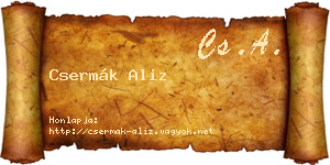 Csermák Aliz névjegykártya